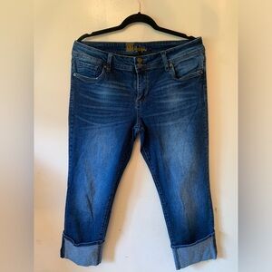 Kut from the Kloth Jeans Womens 12 Blue Denim Cropped Boyfriend  Cotton Blend